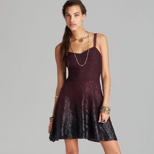 Free People foil ombré lace fit and flair dress